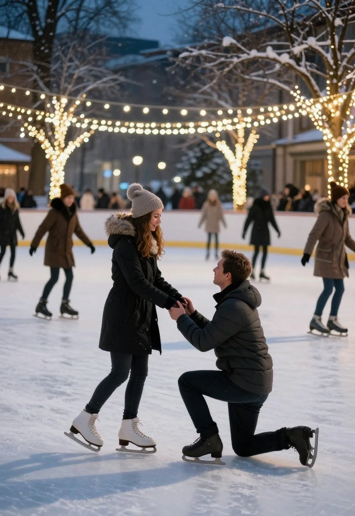 10 Winter Formal Proposal Ideas for Elegant Glam and Memorable Evenings - 3. Ice Skating Rink Proposal 1