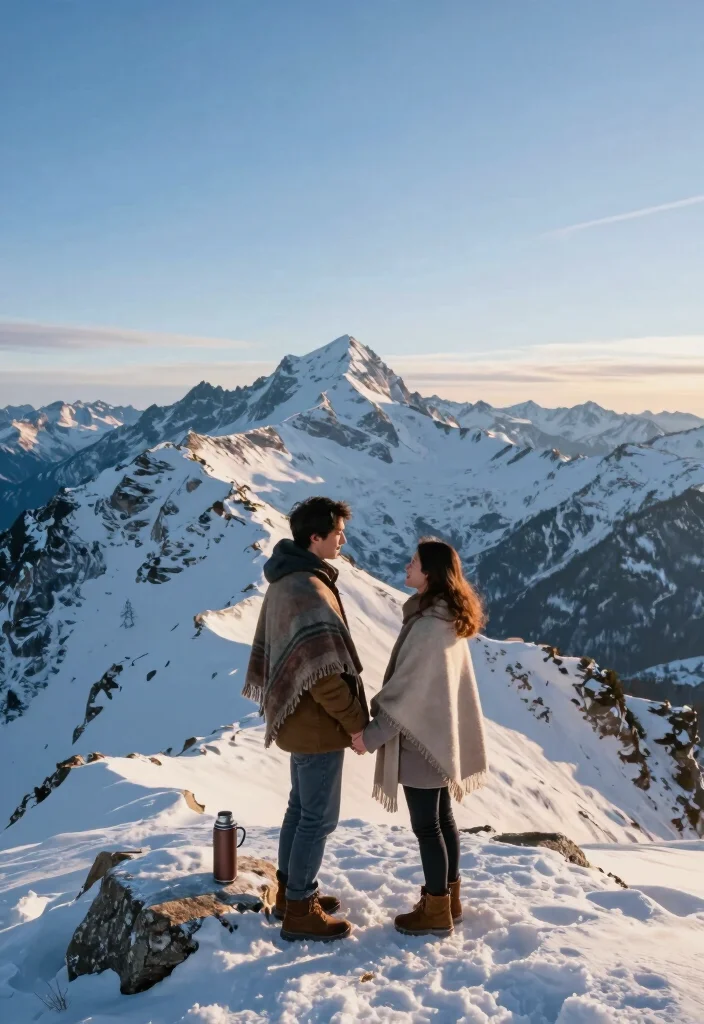 12 Christmas Proposal Ideas for Magical Festive and Heartwarming Moments - 1. Snowy Proposal in the Mountains 1