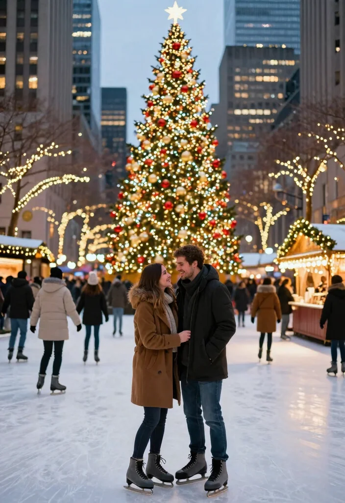 12 Christmas Proposal Ideas for Magical Festive and Heartwarming Moments - 4. Winter Wonderland Proposal in the City 1