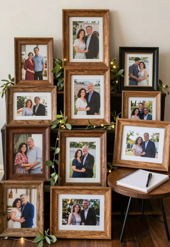 12 Eco-Friendly 20th Anniversary Party Ideas for Meaningful Elegant and Modern Celebrations - 6. Memory Lane Display 1
