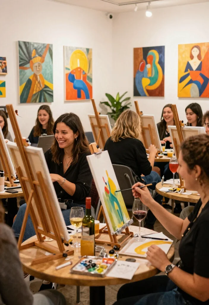 12 Elopement Party Ideas for Intimate Sweet and Post Wedding Gatherings 7 12 Elopement Party Ideas for Intimate Sweet and Post Wedding Gatherings - 7. Artistic Paint and Sip Party 1