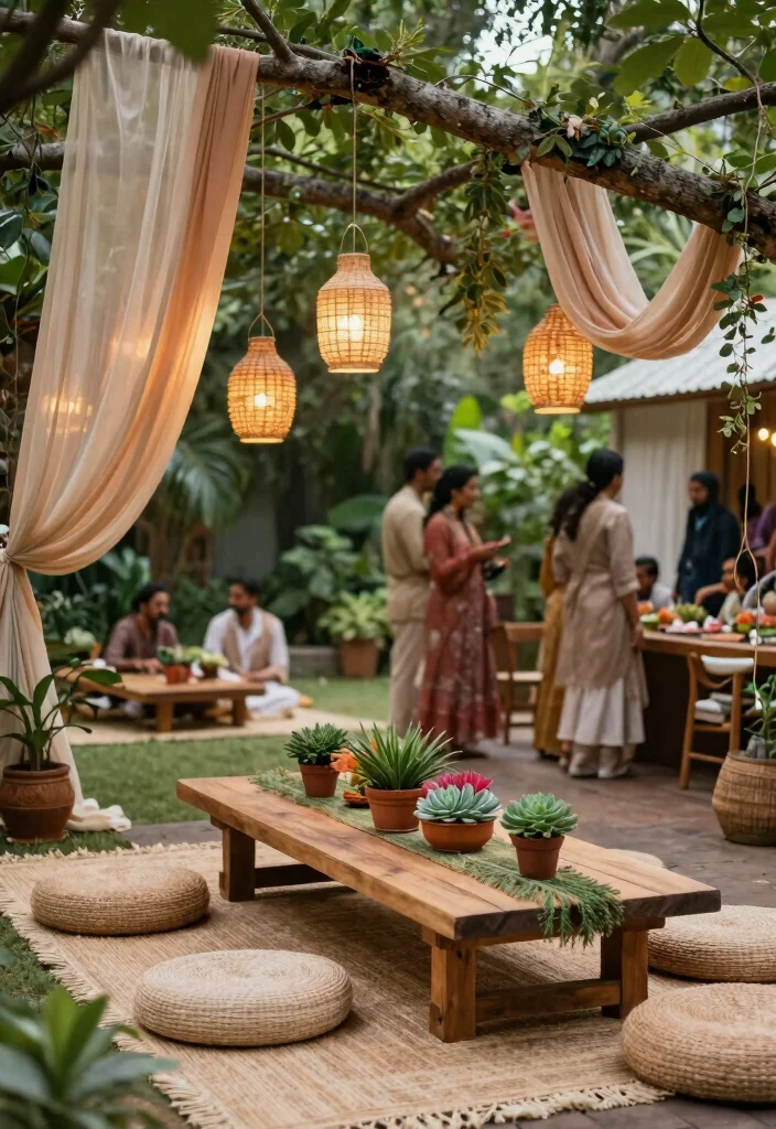 12 Mehendi Party Ideas for Colorful Festive and Cultural Celebrations - 1. Eco-Friendly Décor with Natural Elements 1