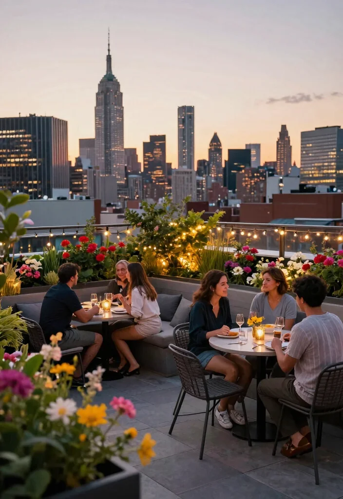 12 NYC Proposal Ideas for Iconic Romantic and City Chic Engagements - 4. Intimate Gathering on a Rooftop Garden 1