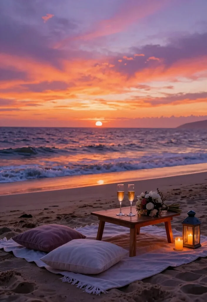 12 Outdoor Proposal Ideas for Natural Beautiful and Picture Perfect Settings - 1. Sunset Beach Proposal 1