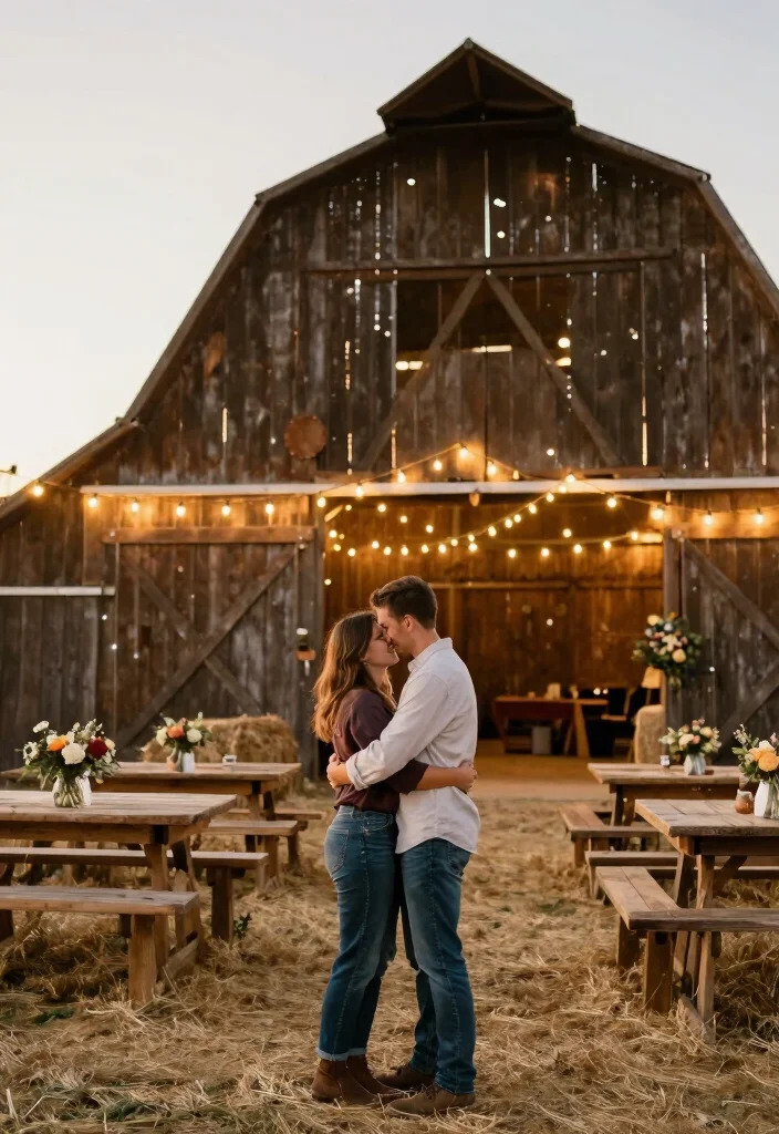 12 Outdoor Proposal Ideas for Natural Beautiful and Picture Perfect Settings - 9. Rustic Barn Engagement 1