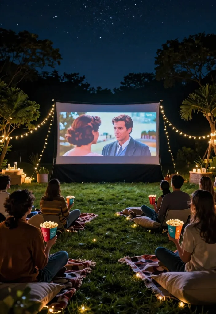 12 Pre Wedding Party Ideas for Fun Relaxed and Joyful Gatherings 6 12 Pre Wedding Party Ideas for Fun Relaxed and Joyful Gatherings - 6. Outdoor Movie Night 1