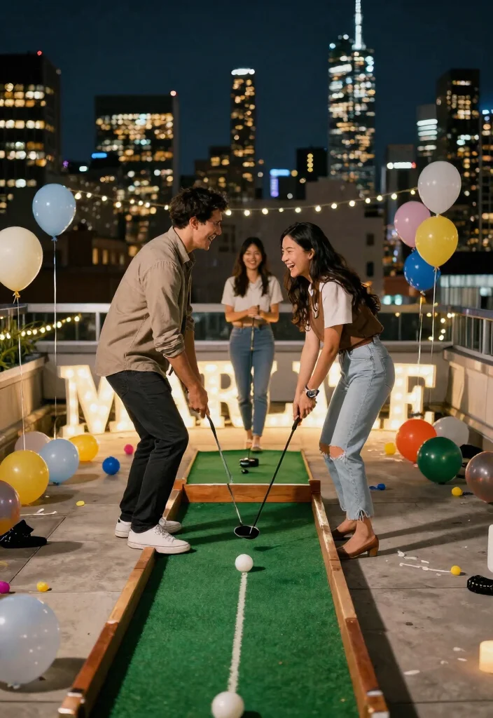 12 Rooftop Proposal Ideas for Stunning Views and Modern Romance - 10. Rooftop Sports and Games Proposal 1