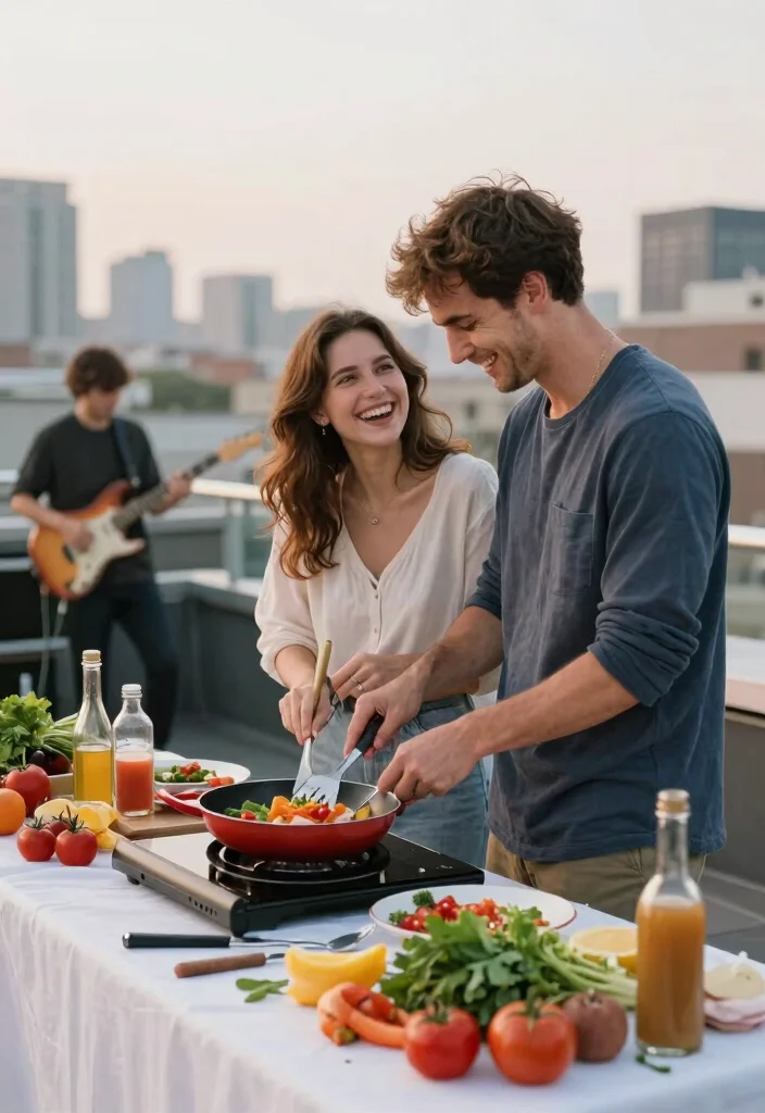 12 Rooftop Proposal Ideas for Stunning Views and Modern Romance - 11. Rooftop Cooking Class Proposal 1