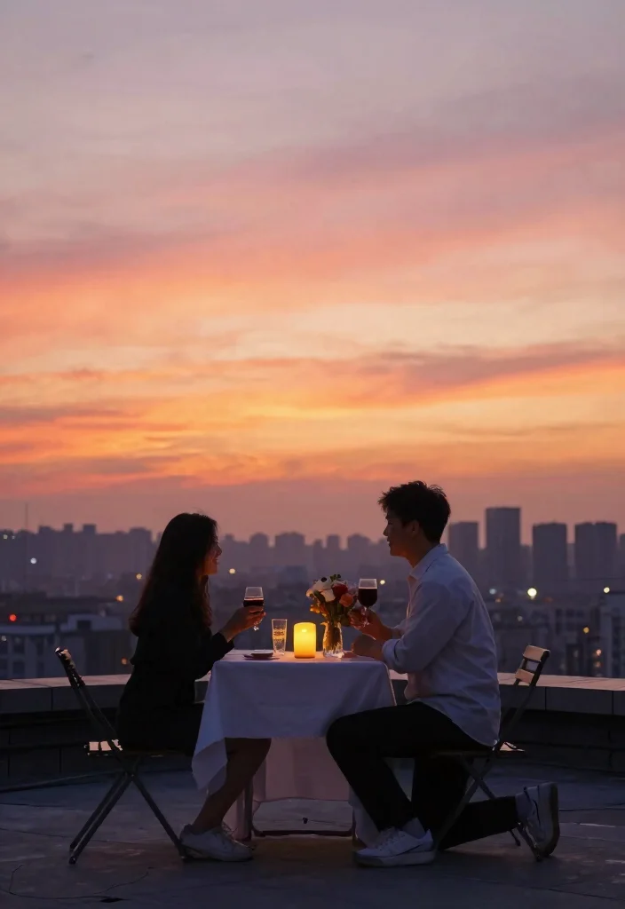 12 Rooftop Proposal Ideas for Stunning Views and Modern Romance - 6. Sunset Proposal Overlooking the City 1
