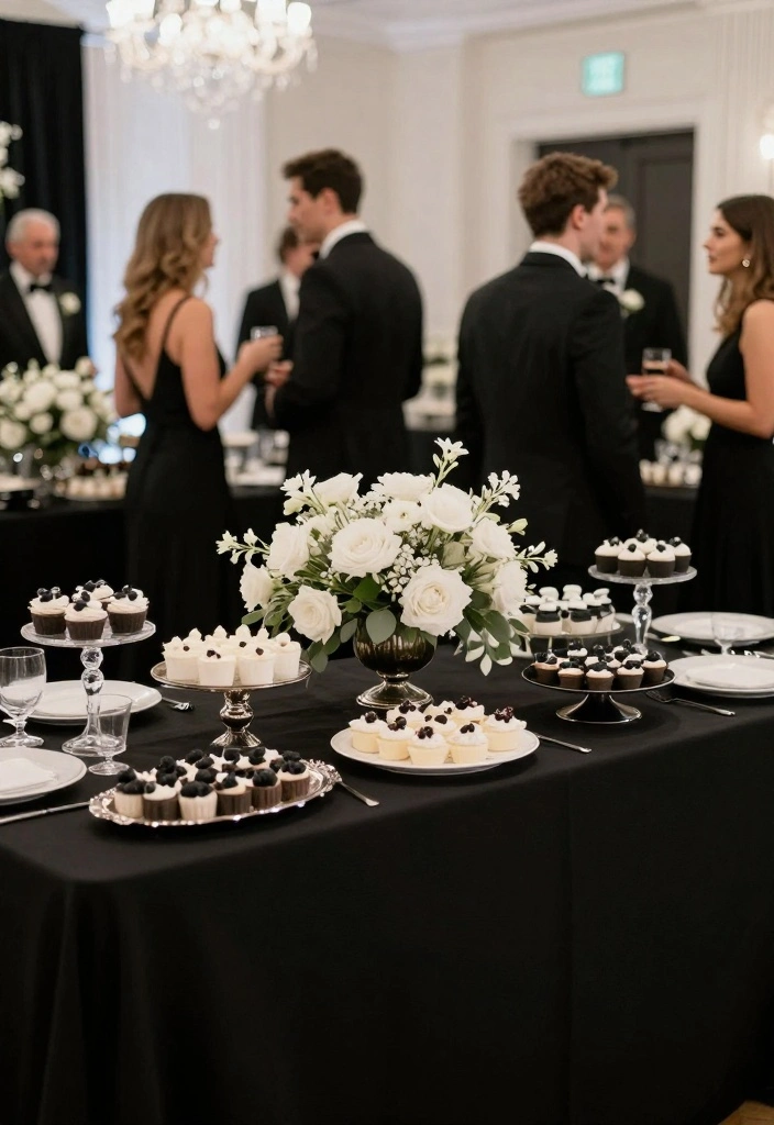 12 Stylish, Memorable, and Timeless 40th Anniversary Party Ideas - 9. A Timeless Black and White Affair 1