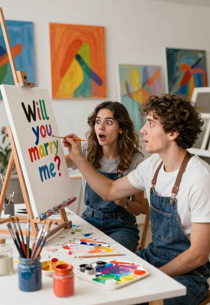 12 Valentine's Proposal Ideas for Romantic Sweet and Love Filled Surprises - 9. Creative Artsy Proposal 1