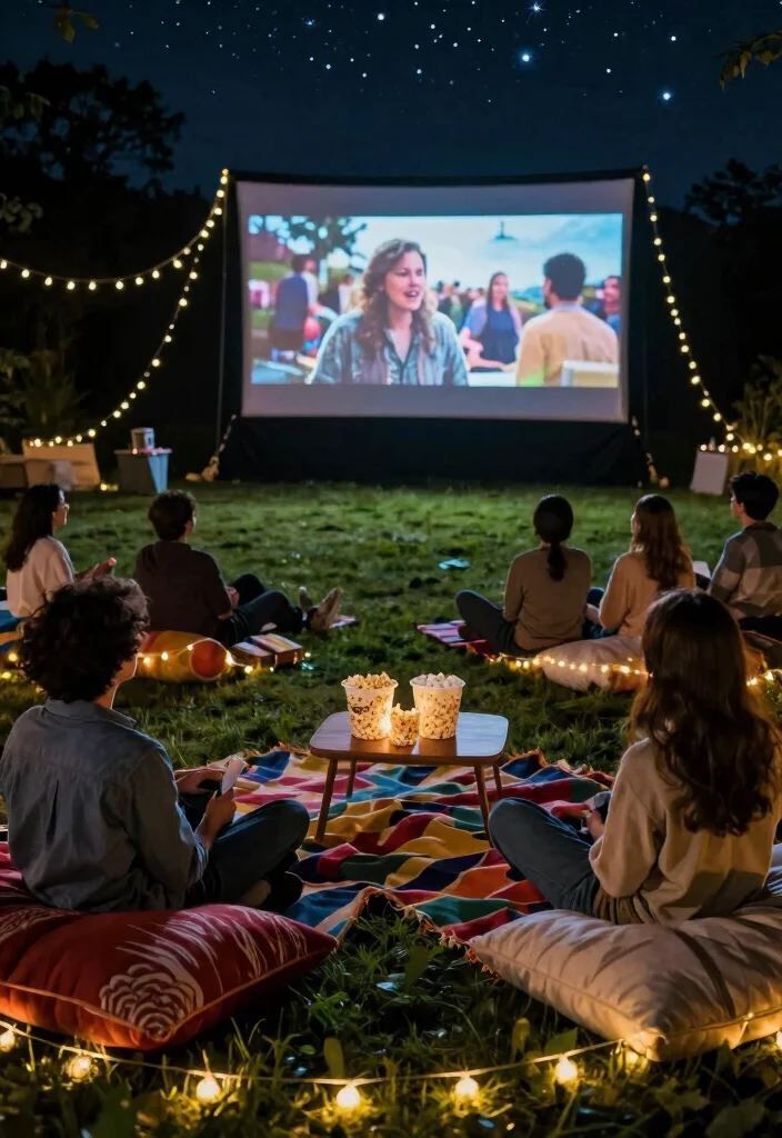 12 Wedding After Party Ideas for Fun, Relaxed, and Late Night Celebrations 4 12 Wedding After Party Ideas for Fun, Relaxed, and Late Night Celebrations - 4. Movie Night Under the Stars 1