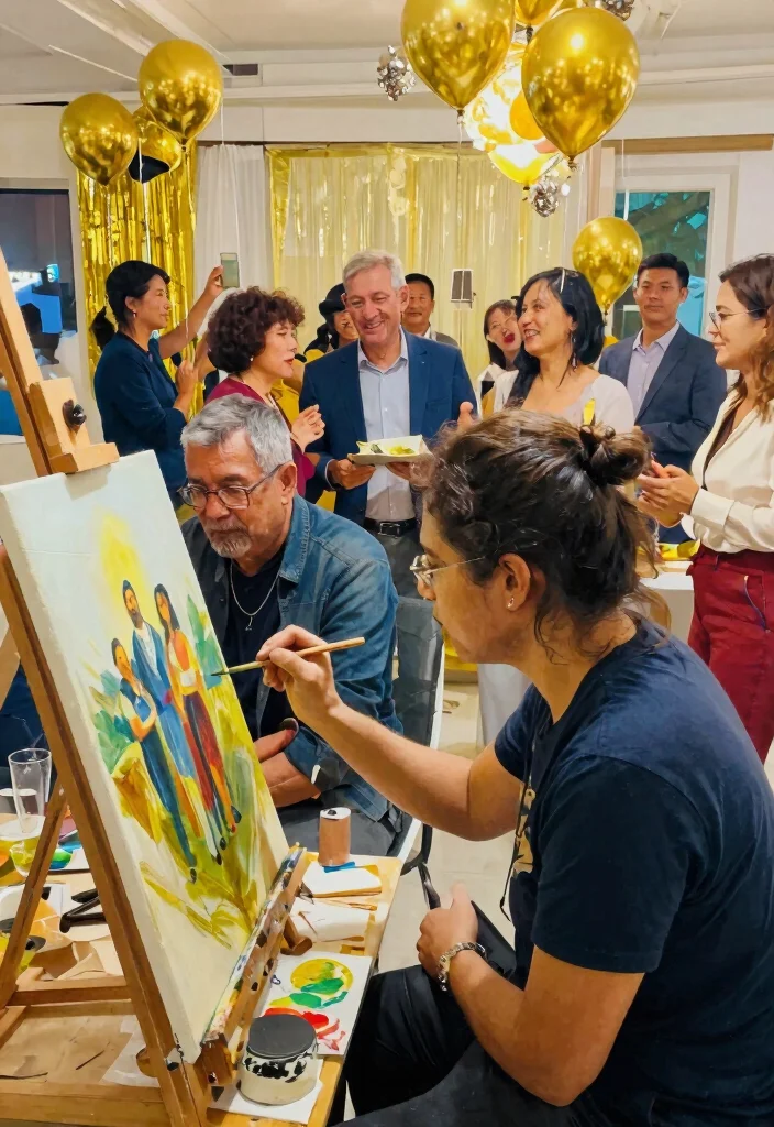 14 50th Anniversary Party Ideas for Elegant Meaningful Golden Celebrations 13 14 50th Anniversary Party Ideas for Elegant Meaningful Golden Celebrations - 13. Live Painting of the Event 1