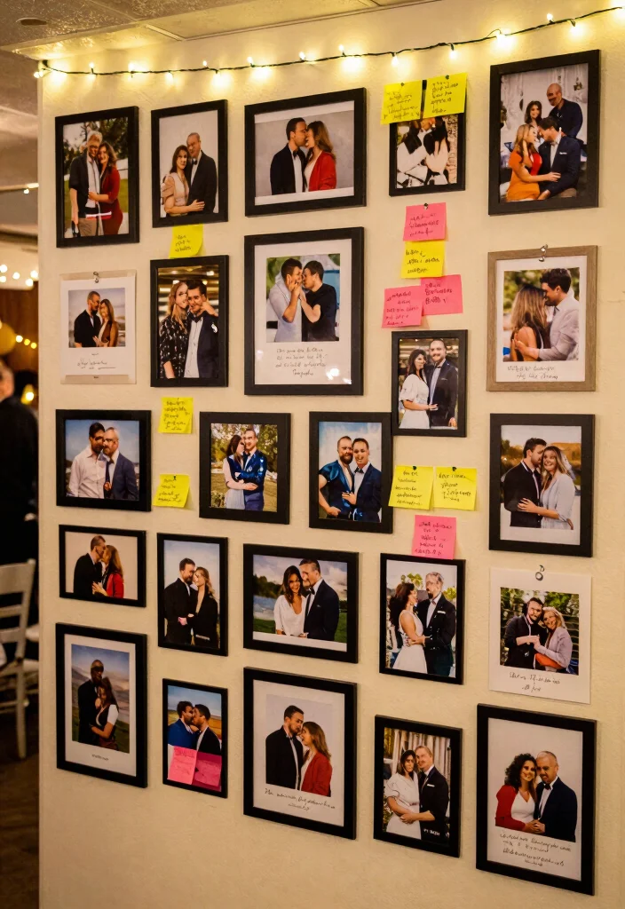 14 50th Anniversary Party Ideas for Elegant Meaningful Golden Celebrations 2 14 50th Anniversary Party Ideas for Elegant Meaningful Golden Celebrations - 2. Memory Lane Photo Wall 1