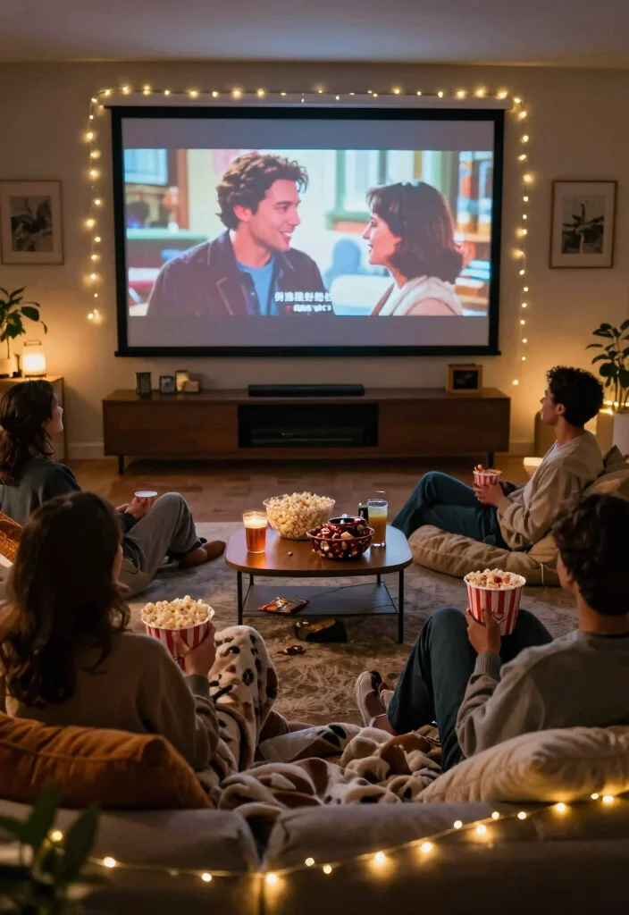 14 Anniversary Party Ideas for Elegant, Memorable, and Heartfelt Gatherings 8 14 Anniversary Party Ideas for Elegant, Memorable, and Heartfelt Gatherings - 8. Cozy Movie Night 1