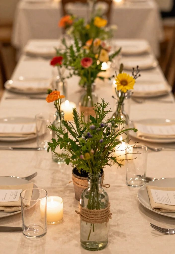 14 Engagement Party Decoration Ideas for Chic, Romantic, and Photo-Ready Events - 3. Eco-Friendly Centerpieces 1
