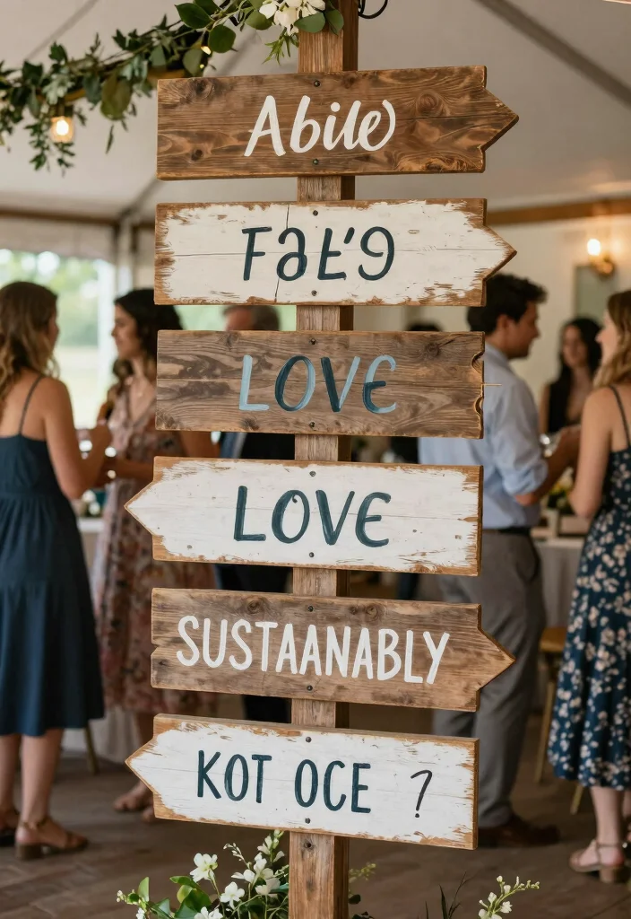 14 Engagement Party Decoration Ideas for Chic, Romantic, and Photo-Ready Events - 8. Sustainable Signage 1