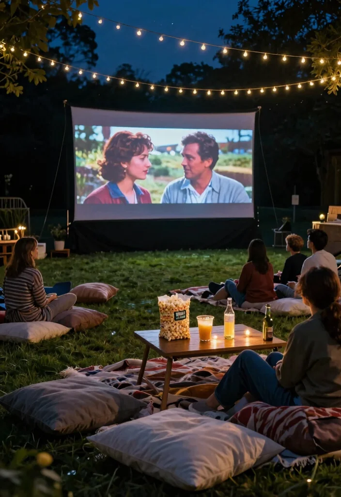 16 Engagement Party Ideas for Stylish Fun and Easy Celebrations - 6. Starry Night Outdoor Movie 1